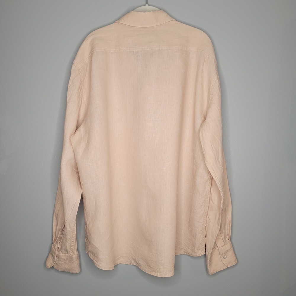 Quince Linen Button Up Men's Size XL Driftwood Beige Relaxed Long Sleeve Coastal - Picture 4 of 9